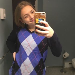 Black & Blue Argyle Sweater